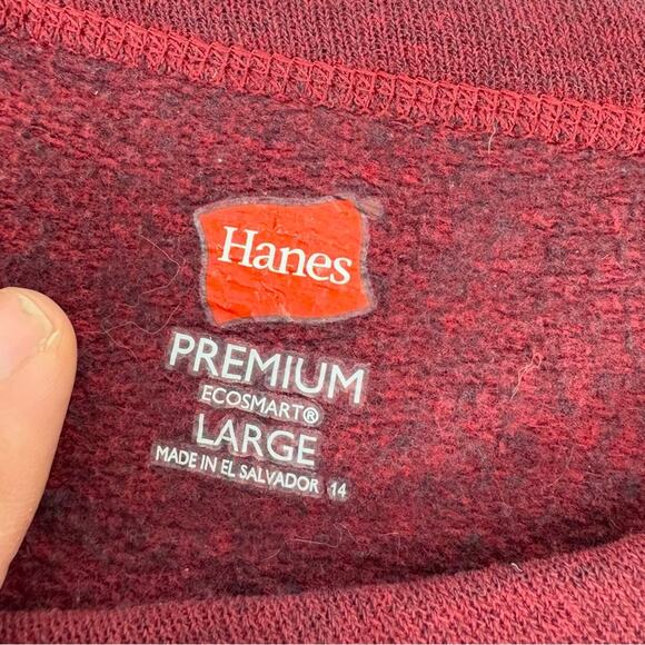 Burgundy Crew Neck Pullover Sweatshirt - Picture 6 of 7